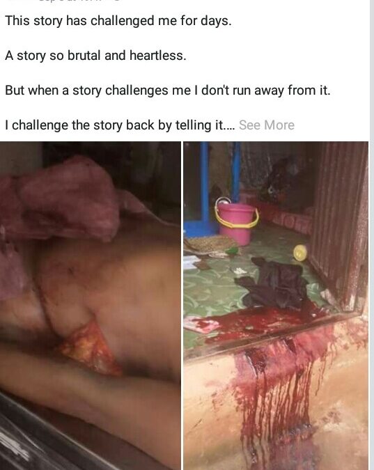 Graphic: “Her intestines spilled out from the hole in her belly”- Nigerian man shares heartbreaking story of woman stabbed to death by her husband